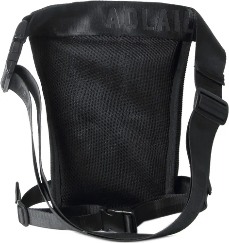 Vista 3 de Anjoy Bolsa táctica de lona para la pierna al aire libre para hombres y mujeres moto ciclismo multi-bolsillo cintura Fanny bolsa de viaje senderismo