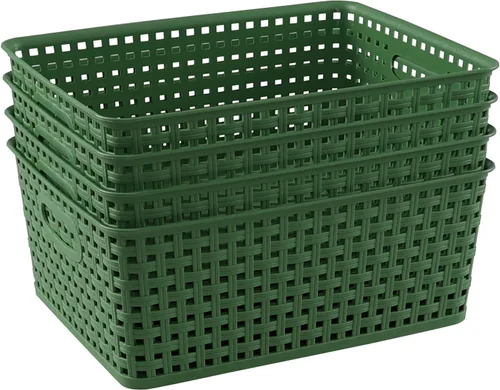 Vista 7 de Taysisiter - Cesta de almacenamiento de plástico, 4 paquetes