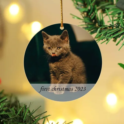 Vista 16 de Adornos de Navidad personalizados, adorno de matrimonio para la primera Navidad 2024, adorno de foto personalizado para mamá, adorno de primera