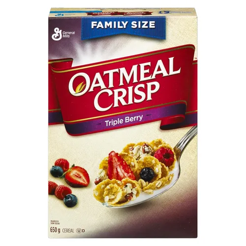 Vista 8 de General Mills Family Size Oatmeal Crisp Triple Berry Cereal, 22.93 oz/22.9 onzas, (importado de Canadá)