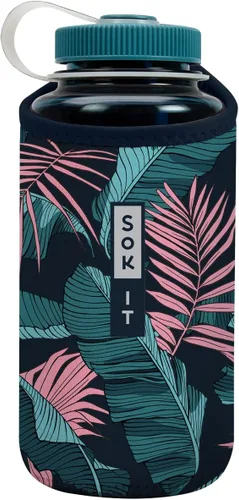 Vista 181 de Sok It BotlSok Funda para botella de agua con cubierta de neopreno aislante (Floral abstracto, se ajusta a CamelBak o Nalgene de 12 onzas)