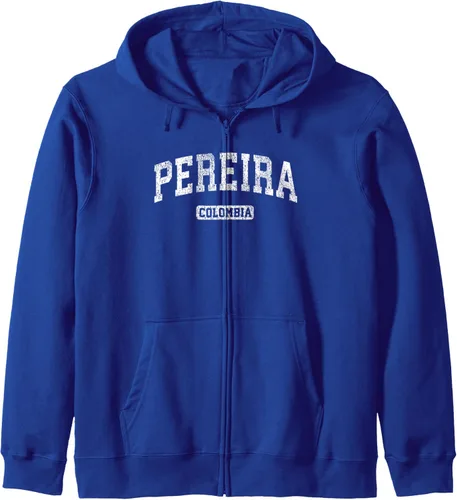 Vista 3 de Pereira Colombia - Sudadera con capucha y diseño deportivo vintage, Negro