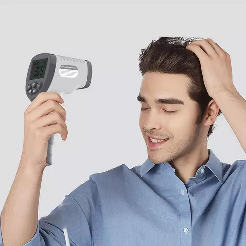 Vista 5 de Termómetro infrarrojo digital para bebé, temperatura corporal, pistola de fiebre, medida para adultos, niños, frente contacto Ir termómetro