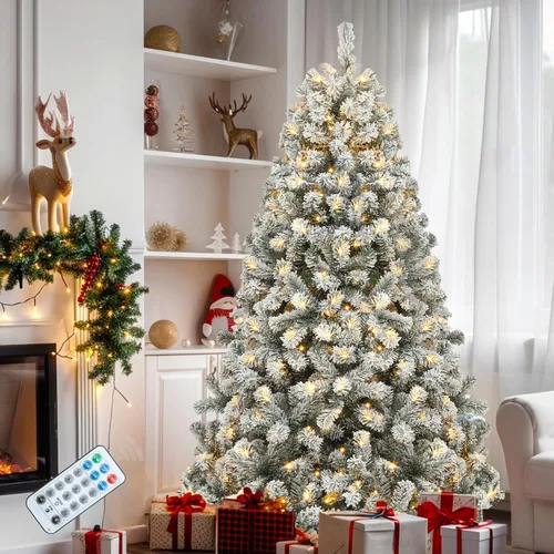 Vista 11 de YITAHOME Árbol de Navidad de Halloween negro preiluminado de 6 pies
