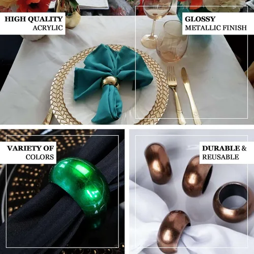 Vista 4 de Efavormart - Servilleteros acrílicos plateados metálicos brillantes (4 unidades)