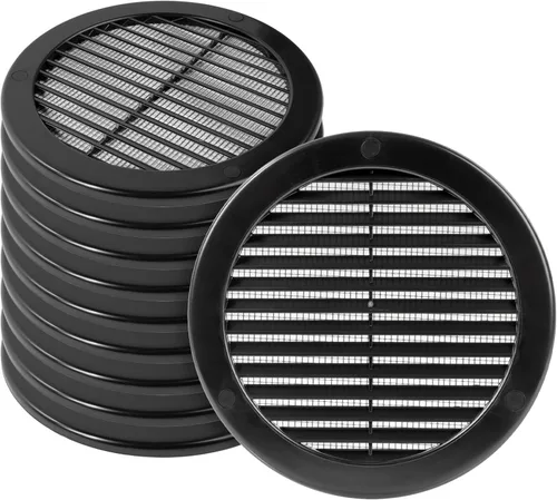 Vista 41 de Paquete de 10 cubiertas redondas de ventilación de aire de 4 pulgadas – Deflector de ventilación de aire Soffit de plástico blanco con malla