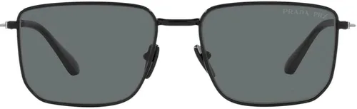 Vista 2 de Prada Gafas de sol polarizadas rectangulares para hombre color gris oscuro PR 52YS 1AB5Z1 56