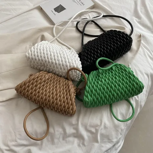 Vista 7 de ELDA Bolsa de dumpling para mujer, acolchada, bolso de mano, bolso de mano, bolso de mano, bolso de mano