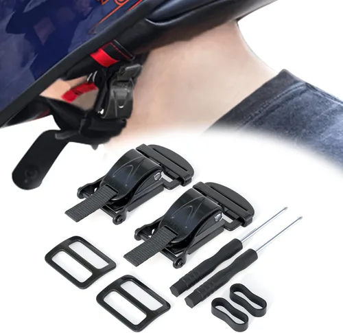 Vista 11 de Kit de hebilla de liberación rápida JAGASOL para casco de motocicleta, accesorios de metal para casco de motocicleta, correa para la barbilla