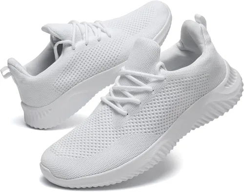 Vista 8 de Wrezatro Zapatos para caminar para hombre, ultraligeros, transpirables, antideslizantes, informales, de moda, de malla, para entrenamiento, deportes