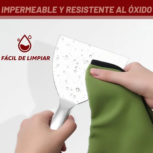 Vista 5 de Cuchillo de masilla de 6 pulgadas, herramienta raspadora de una sola pieza de acero inoxidable completamente pulido de calidad premium para acabado