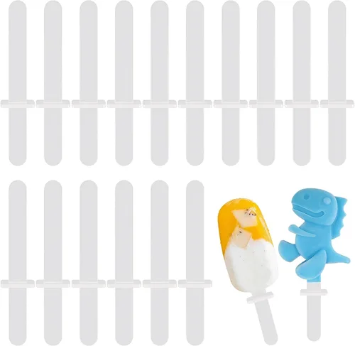 Vista 9 de WMKGG Juego de moldes de silicona para paletas, 2 piezas de moldes para helado con 50 palitos de madera para pastelitos, paletas de hielo, Azul