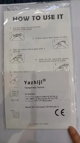 Vista 7 de Yazhiji 40 hojas de tatuajes temporales de Halloween, calabaza, bruja, azúcar, cráneo, tatuajes familiares, para mujeres, hombres, niños y niñas
