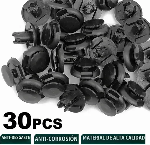 Vista 5 de 30 piezas de clip de revestimiento de aletas, clips de retención de parachoques de protector de salpicaduras de nylon compatibles con Honda Acura