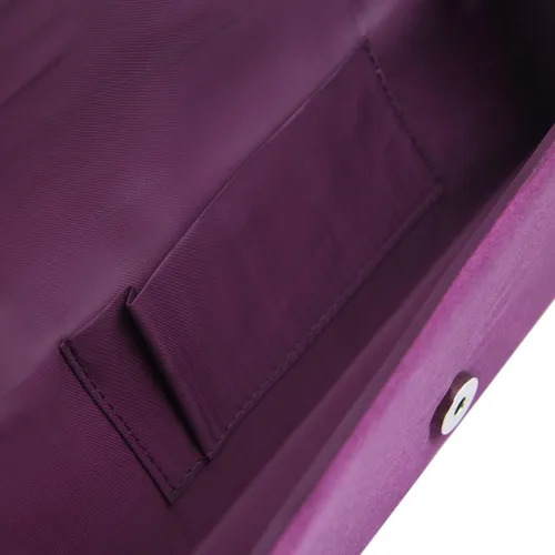 Vista 8 de Elegante bolso de noche plisado de satén y solapa de cristal - Disponible en diferentes
