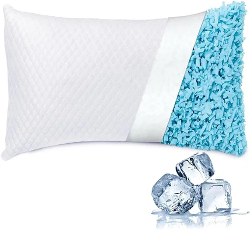 Vista 8 de NTCOCO Almohadas de cama de espuma viscoelástica trituradas para dormir, tamaño estándar, con almohada hipoalergénica extraíble lavable para dormir