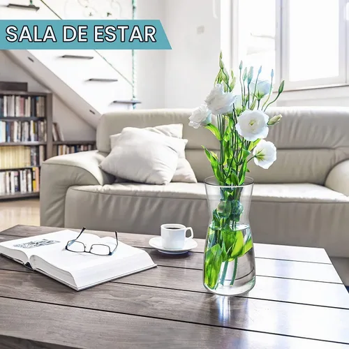 Vista 5 de Jarrón de alta calidad - Jarrón de flores transparente, jarrón de cristal para decoración rústica del hogar, jarrones decorativos para flores