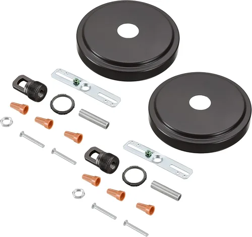 Vista 12 de Aspen Creative 21508-11 - Kit de lámpara de araña de transición y toldo con bucle para cuello, bronce aceitado, diámetro de 5-1/2 pulgadas, orificio