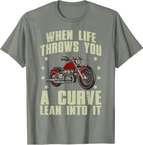 Vista 84 de Funny Motorcycle Racer Design for Men Women Motorcycle Lover T-Shirt Asphalt Grey