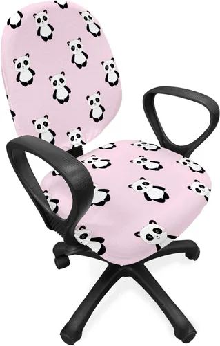 Vista 18 de Lunarable Funda para silla de oficina tribal, diseño azteca, nativo americano, geométrico, simbolismo étnico con espirales de triángulos, elástico