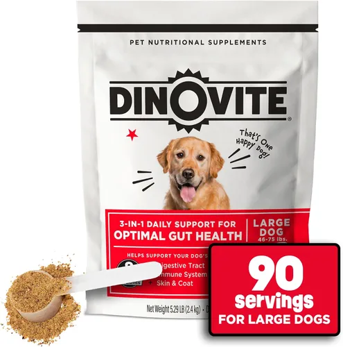 Vista 11 de Dinovite Probiótico 3 en 1 para cachorros, piel y pelaje, salud digestiva y alivio articular, complementos alimenticios para perros, aceite