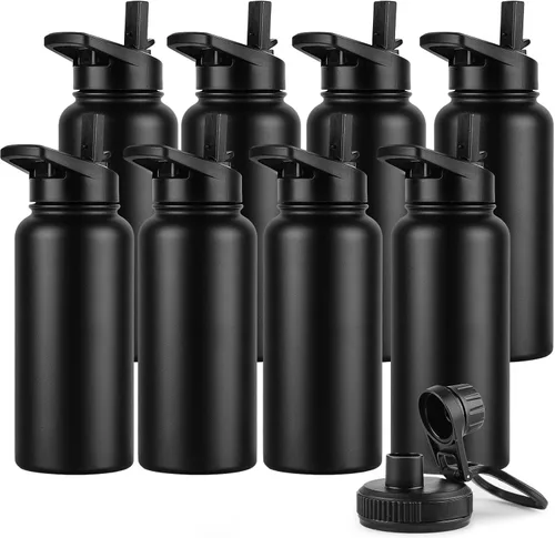 Vista 52 de DOMICARE Botella de agua para niños de 16 onzas para la escuela, de acero inoxidable, con aislamiento al vacío de doble pared, botella de agua