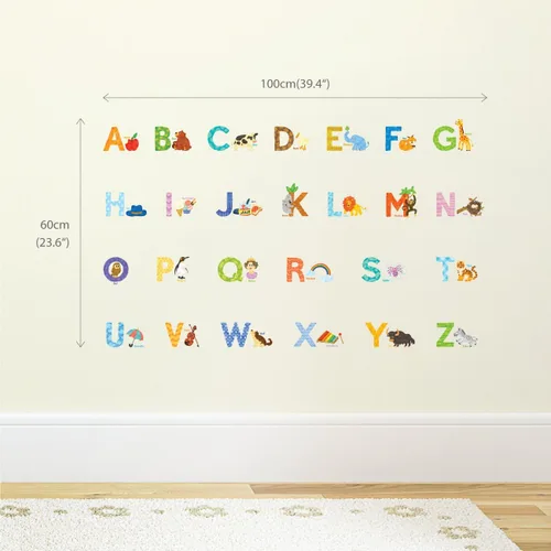 Vista 3 de DECOWALL DS-8003 Acuarela Animal Letras Niños Pared Pegatinas Adhesivos de Pared Adhesivos de Pared Despegar y Pegar Adhesivos de Pared Extraíbles