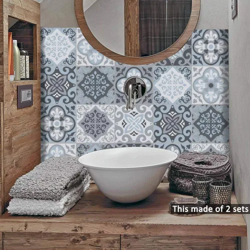 Vista 2 de Alwayspon - Calcomanías autoadhesivas de azulejos de pared, calcomanías adhesivas tipo pelar y pegar, calcomanías a prueba de agua con protección
