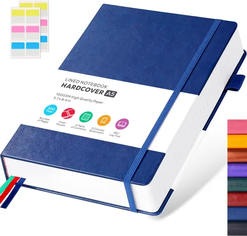 Vista 13 de FOCUS DAY Cuaderno de tapa dura 8.5 x 11, cuaderno de 320 páginas tamaño A4 grande para la universidad con líneas para la escuela y el trabajo, gran