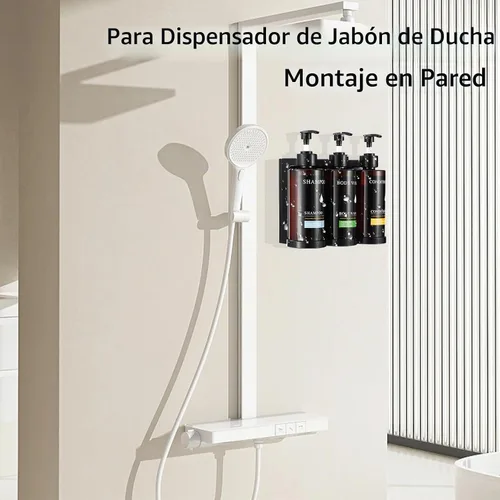Vista 7 de Pollock Juego de 3 dispensadores de champú y acondicionador, 3 cámaras de 12.85 onzas