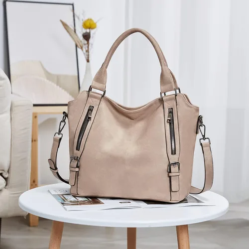 Vista 7 de CLUCI - Bolsos de cuero vegano para mujer, bolso grande y de hombro tipo hobo