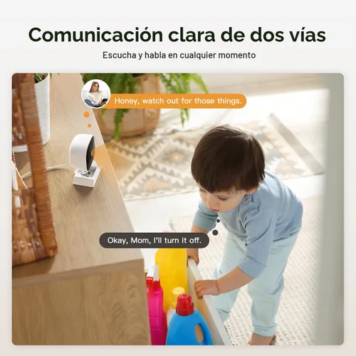 Vista 5 de Cámaras 2K para seguridad del hogar, interior/exterior para monitoreo de bebés/ancianos/mascotas con aplicación de teléfono, Plug & Play, visión