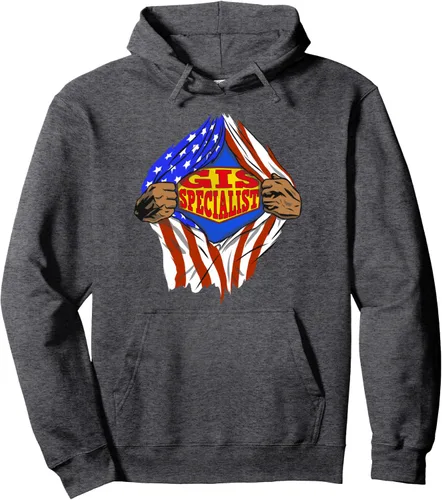 Vista 4 de Divertida sudadera con capucha Super Gis Specialist Hero Job, Negro