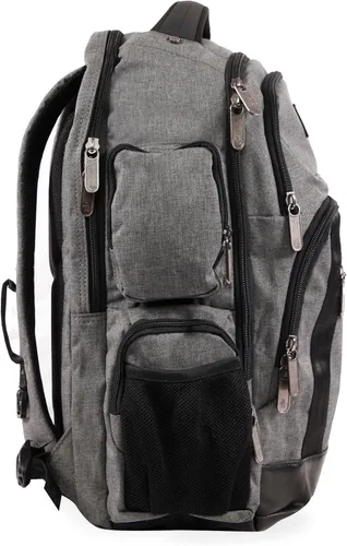 Vista 5 de ORIGINAL PENGUIN Mochila, Crosshatch gris, 19", Sombreado gris, Minimalista, Urbano