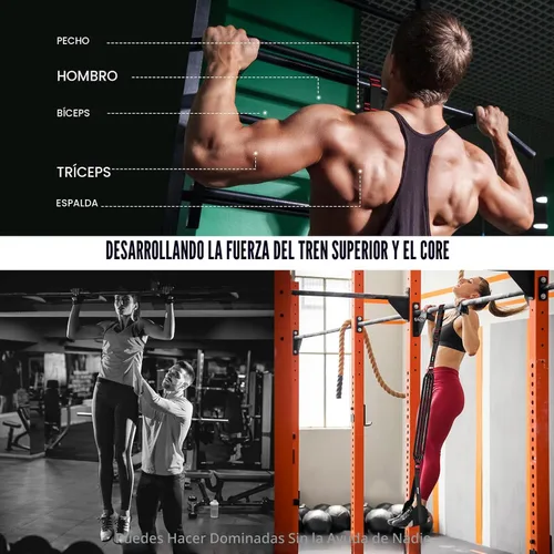 Vista 6 de Pull Up Assistance Bands 260lbs, Heavy Pull Up Bands Resistance Bands for Pull Ups Working Out with Feet Rest, Pull Up Bar Bands Assistance Bands
