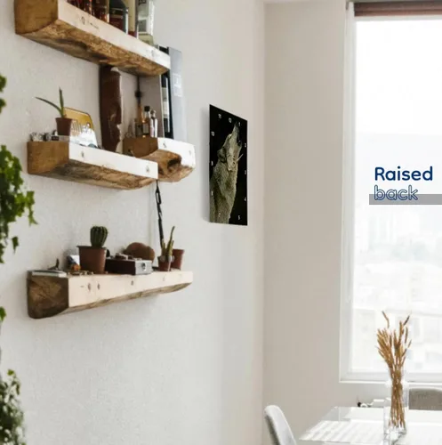 Vista 5 de 3dRose Wild Animals - Lobo de madera - Relojes de pared (DPP_724)