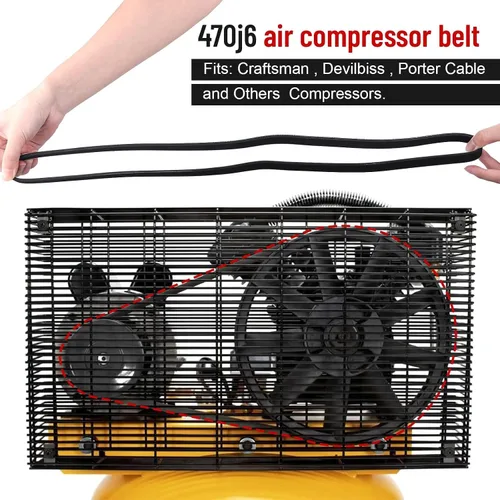 Vista 6 de Fuoequl Correa del compresor de aire C-BT-224 J6 47.3" para Craftsman Porter Cable DeVilbiss EXLC5G20 ACBL660V 470j6 919184260 For Craftsman