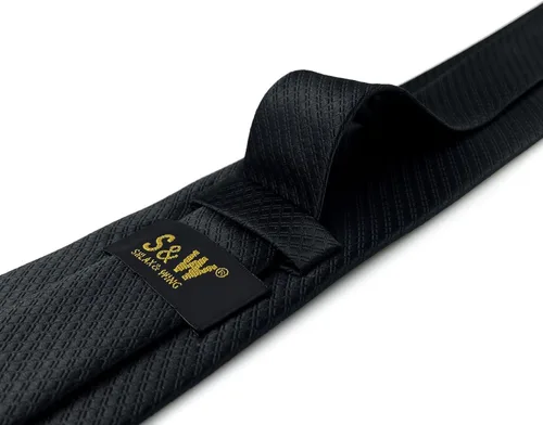 Vista 48 de S&W SHLAX&WING Conjunto de corbata de color sólido y pañuelo de bolsillo para hombre