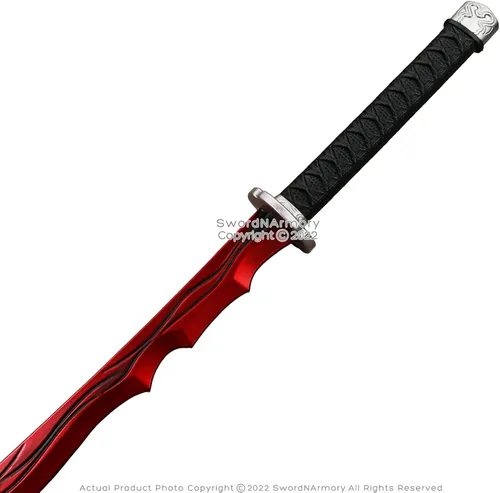 Vista 5 de Munetoshi 44.5" Katana Samurai Espada Elden Blood River Fantasía Videojuego Cosplay