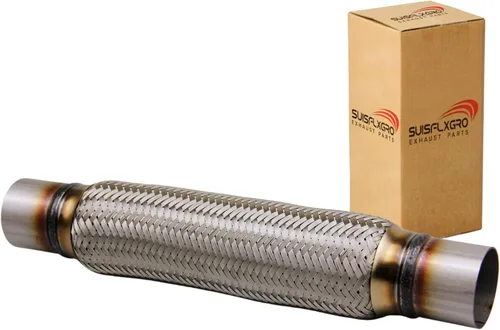 Vista 20 de Tubo Flexible de Escape SUISFLXGRO Universal Tipo 100% Acero Inoxidable Para Carga Pesada y Autos (1 PC, 2X8X12)
