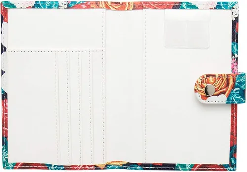 Vista 5 de Funda para pasaporte de viaje, con bloqueo RFID, piel sintética, con botón a presión, funda protectora para tarjeta de identificación, Rosa, Cartera