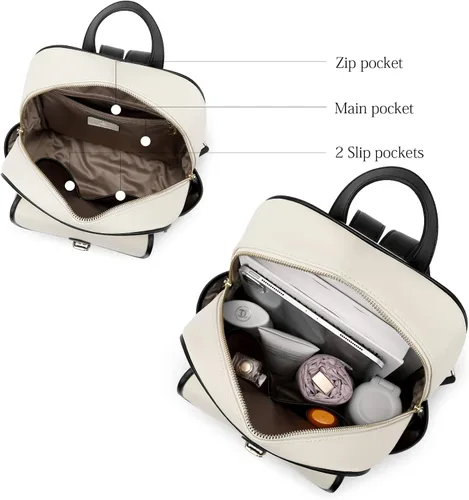 Vista 2 de BOSTANTEN Mochila de cuero genuino para mujer mochila pequeña de moda M