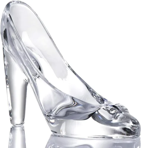 Vista 2 de Pantuflas de cristal de Cenicienta, elegante adorno de zapato de cristal, zapato de cristal sólido, ideal para fiestas de Cenicienta, regalo de Azul