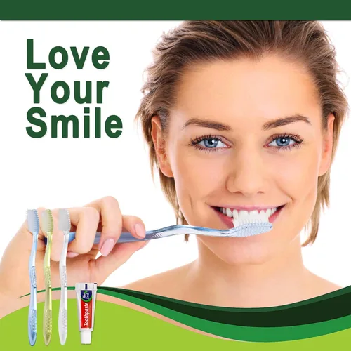 Vista 3 de Cepillos de dientes desechables con pasta de dientes envueltos individualmente, juego de cepillos de dientes de viaje desechables manuales