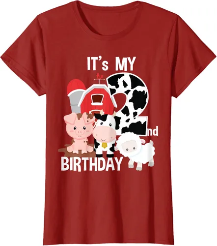 Vista 48 de Camiseta para fiesta de 2 años con texto en inglés "It's My 2nd Birthday", Negro