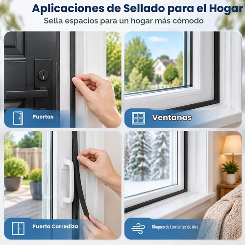 Vista 6 de LLPT Cinta aislante de espuma de 1 pulgada x 50 pies, goma de espuma de celda cerrada para puerta, ventana, burlete exterior e interior, sin
