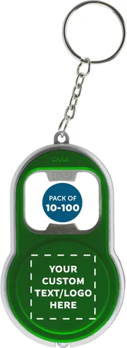 Vista 11 de DISCOUNT PROMOS Abrebotellas personalizado y llaveros LED, juego de 10/50/100, paquete personalizado a granel, perfecto para ferias, recuerdos