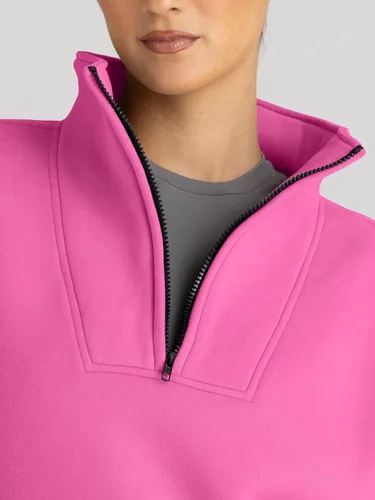 Vista 5 de Trendy Queen - Sudaderas con media cremallera y capucha de gran tamaño, extragrande, para otoño, Y2K, ropa de invierno