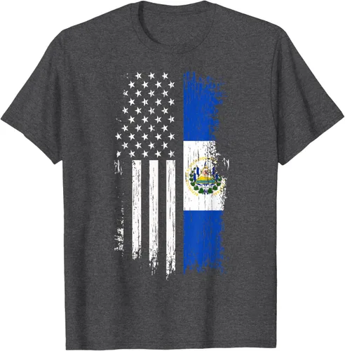 Vista 38 de Camiseta de la bandera de Estados Unidos salvadoreño - Camiseta de El Salvador USA