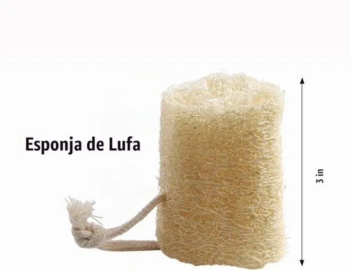 Vista 5 de FEBSNOW Esponjas exfoliantes de baño de ducha natural de lufa 4 piezas